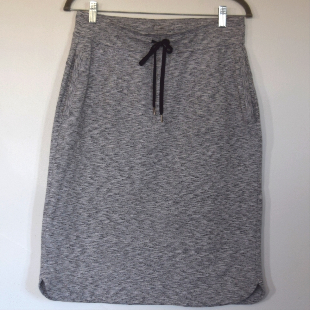 Gray Women's Skirt with Drawstring